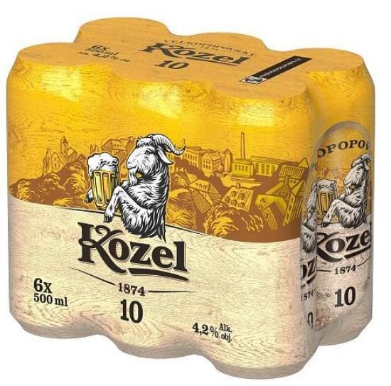 Velkopopovický Kozel Světlý výčepní 10° plech 6x0,5l